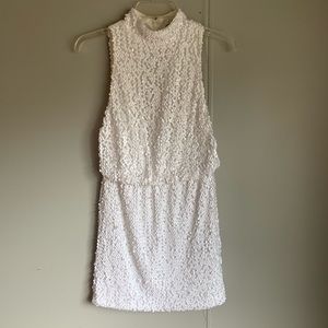 Mock neck with ope back sequin mini dress